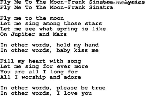 fly me to the moon song lyrics|Lyrics for Fly Me To The Moon by Frank Sinatra .